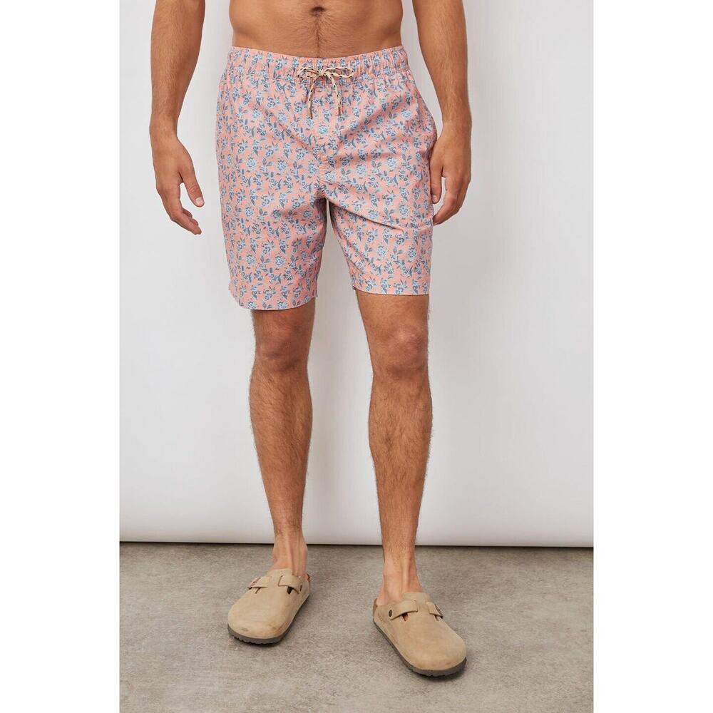 Rails Kian Scattered Posy Peach Floral Mens Swim Shorts Size 2X NWT